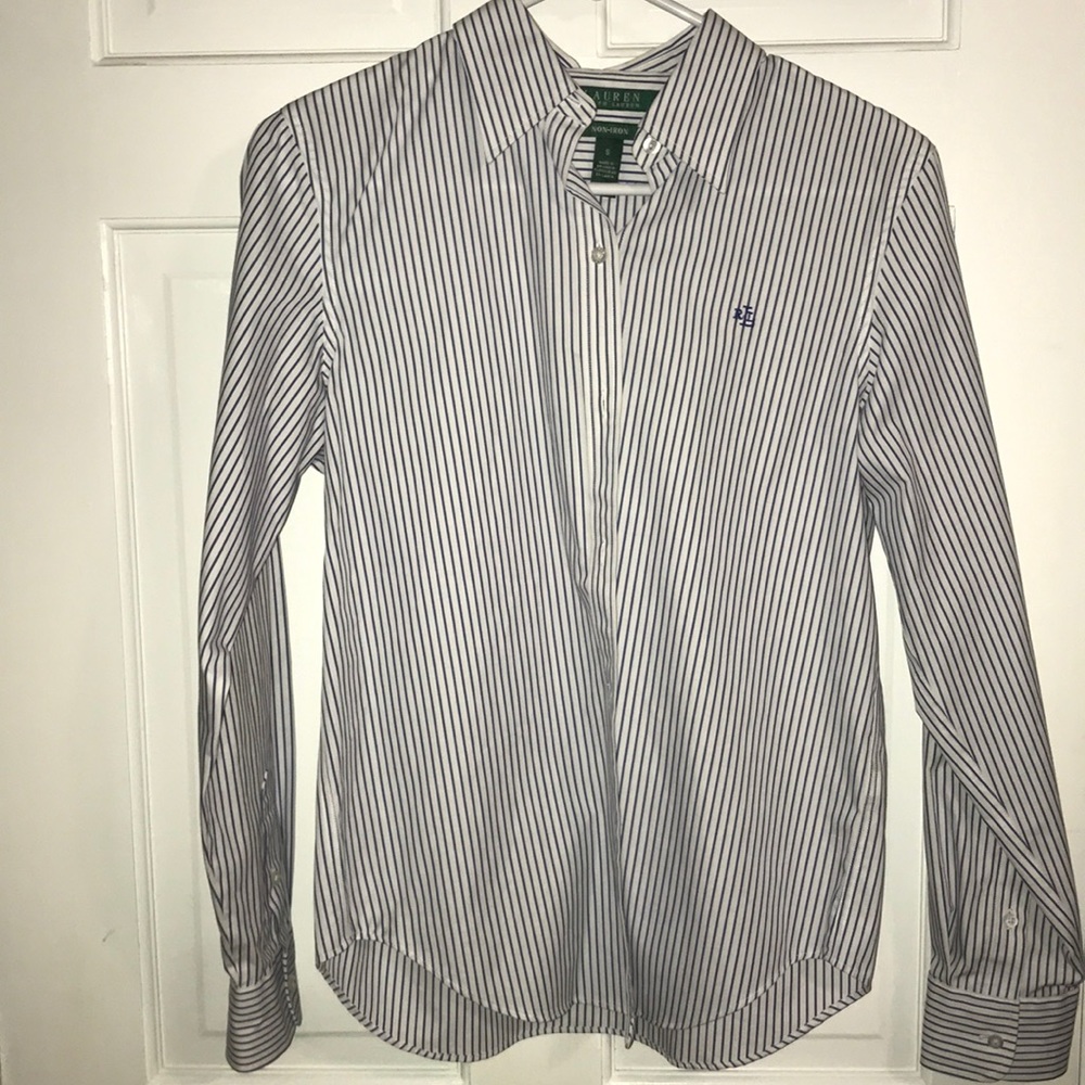 Ralph Lauren blue and white striped button down.